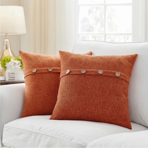 Farmhouse Mid Century Modern Bohemian Decorative Rust Orange Pillow Case Cover